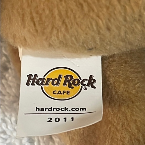 Hard Rock Cafe Tan and Blue Stuffed Bear - Picture 6 of 8